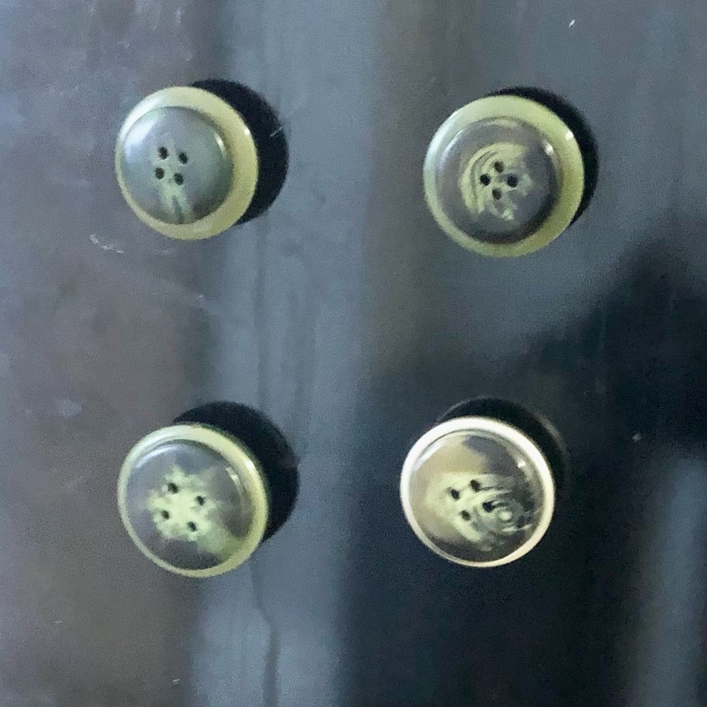 ❤️ Green Button Magnet Set of 4